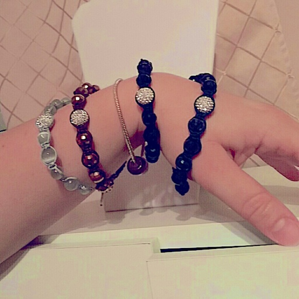 Cute bling glass string adjusting bracelets